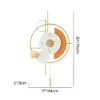 Modern 3D Round Wall Clock Decor Gold Pendulum Geometric Mute Metal Home Clock Art