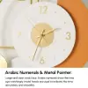 Modern 3D Round Wall Clock Decor Gold Pendulum Geometric Mute Metal Home Clock Art