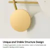Modern 3D Round Wall Clock Decor Gold Pendulum Geometric Mute Metal Home Clock Art