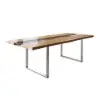 River 2400mm Live-Edge Conference Table Rectangle Table Cable Management Natural & Clear