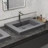 600mm Rectangular Concrete Gray Drop-in Bathroom Basin
