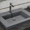 600mm Rectangular Concrete Gray Drop-in Bathroom Basin