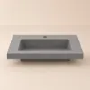 600mm Rectangular Concrete Gray Drop-in Bathroom Basin