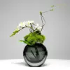 White Artificial Flower Arrangement in Vase Dining Table Centerpiece Fake Flower Decor