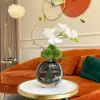 White Artificial Flower Arrangement in Vase Dining Table Centerpiece Fake Flower Decor