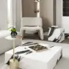 White Artificial Flower Arrangement in Vase Dining Table Centerpiece Fake Flower Decor