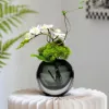 White Artificial Flower Arrangement in Vase Dining Table Centerpiece Fake Flower Decor