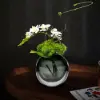 White Artificial Flower Arrangement in Vase Dining Table Centerpiece Fake Flower Decor