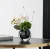 White Artificial Flower Arrangement in Vase Dining Table Centerpiece Fake Flower Decor