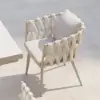 Outdoor Rope Weave & Aluminium Dining Chairs in Beige, Set of 2