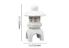Outdoor Garden Geometric Japanese Solar Lantern Sculpture Statue Asian Decor in White
