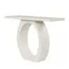 Modern 100 cm White Console Table with Round Base for Entryway