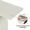 Modern 100 cm White Console Table with Round Base for Entryway