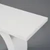Modern 100 cm White Console Table with Round Base for Entryway