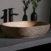 Ceramic Oval Bathroom Vessel Sink Retro Washbasin