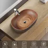 Ceramic Oval Bathroom Vessel Sink Retro Washbasin
