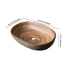 Ceramic Oval Bathroom Vessel Sink Retro Washbasin