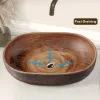 Ceramic Oval Bathroom Vessel Sink Retro Washbasin
