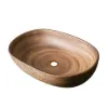 Ceramic Oval Bathroom Vessel Sink Retro Washbasin