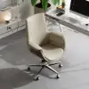Modern Ivory PU Leather Upholstered High Back Office Chair
