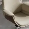Modern Ivory PU Leather Upholstered High Back Office Chair