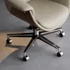 Modern Ivory PU Leather Upholstered High Back Office Chair