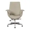 Modern Ivory PU Leather Upholstered High Back Office Chair