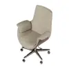 Modern Ivory PU Leather Upholstered High Back Office Chair