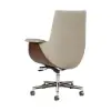 Modern Ivory PU Leather Upholstered High Back Office Chair