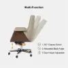 Modern Ivory PU Leather Upholstered High Back Office Chair