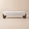 Curva Boucle Upholstered Bedroom Bench – 145cm – White Long Wood