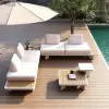 5-Piece Outdoor Aluminium Modular Sectional Set with Coffee Tables for 6 in White