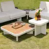 5-Piece Outdoor Aluminium Modular Sectional Set with Coffee Tables for 6 in White