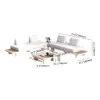 5-Piece Outdoor Aluminium Modular Sectional Set with Coffee Tables for 6 in White