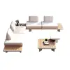 5-Piece Outdoor Aluminium Modular Sectional Set with Coffee Tables for 6 in White