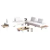 5-Piece Outdoor Aluminium Modular Sectional Set with Coffee Tables for 6 in White