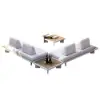 5-Piece Outdoor Aluminium Modular Sectional Set with Coffee Tables for 6 in White