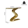 Modern 99 cm Demilune Console Table with White Sintered Stone Top