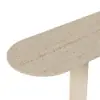 Picture of 1000mm Oval Travertine Stone Console Table Modern Entryway Table with Abstract Base