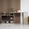 1450mm-2100mm Sofa Bar Table Khaki Storage Cabinet Rotatable Behind Couch Pub Table