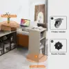 1450mm-2100mm Sofa Bar Table Khaki Storage Cabinet Rotatable Behind Couch Pub Table