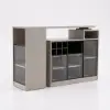 1450mm-2100mm Sofa Bar Table Khaki Storage Cabinet Rotatable Behind Couch Pub Table