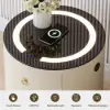 Leather 3-Drawer Smart Bedside Table with Light & Speaker