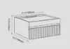 Flutura Walnut Wood 2-Drawer Floating Nightstand with Glass Top