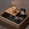 Flutura Walnut Wood 2-Drawer Floating Nightstand with Glass Top