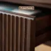 Flutura Walnut Wood 2-Drawer Floating Nightstand with Glass Top