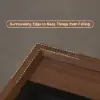 Flutura Walnut Wood 2-Drawer Floating Nightstand with Glass Top