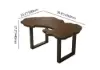 Rustic 1010mm Live-Edge Coffee Table Walnut & Black with Wooden Tabletop & Metal Base