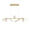4-Light LED Linear Kitchen Island Lighting in Gold with Glass Globe Shade Dimmable