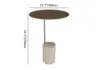 Beige Modern Stone Travertine Side Table with Stainless Steel in Gold Frame